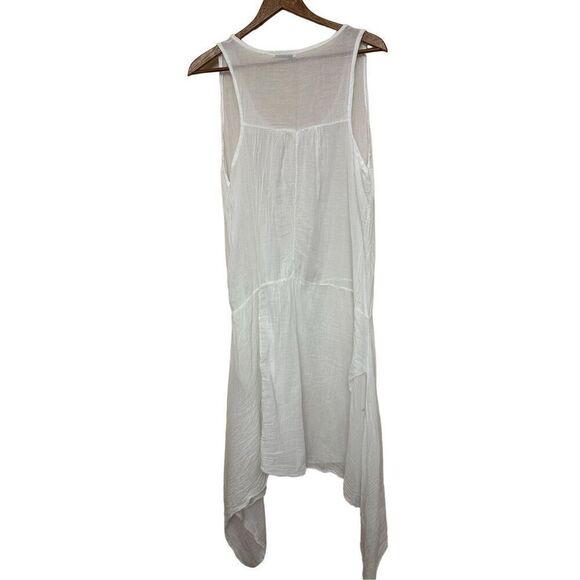 Meo Meli Italy White Cotton Long Tunic Top Sleeveless Unsized Slits - Picture 2 of 8